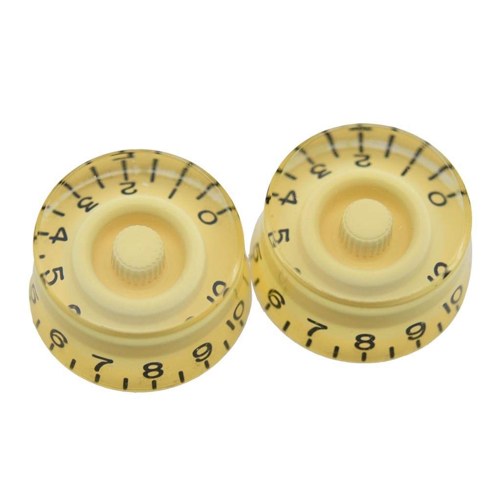 Dopro 2pcs USA(Imperial) LP Guitar Speed Dial Knobs 24 Fine Splines Control Knobs for USA Les Paul/CTS Pots Cream